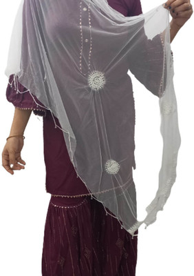 Check My Kart Net Embroidered Women Dupatta