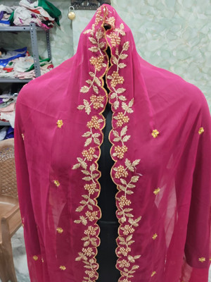 Sai Creation Georgette Embroidered Women Dupatta