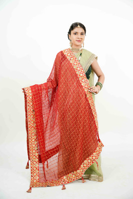 Avilhara Poly Georgette Embroidered Women Dupatta