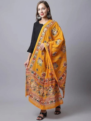 TMT HUB Cotton Blend Embroidered, Embellished Women Dupatta