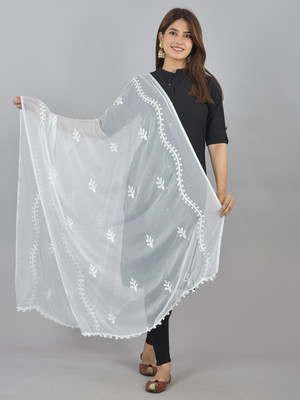 LA FEMINAE Chiffon Embroidered Women Dupatta