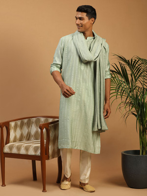 VASTRAMAY Cotton Blend Embroidered Men Dupatta
