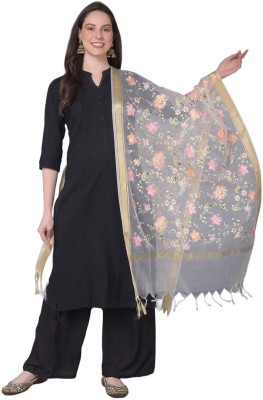 A R SILK DUPATTA HUB Organza Embroidered Women Dupatta