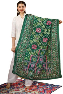 A R SILK DUPATTA HUB Art Silk Embroidered Women Dupatta