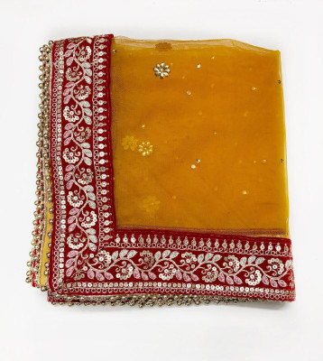MS CREATIONS Net Embroidered, Embellished Women Dupatta