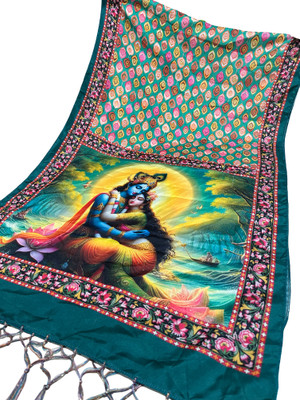 Bloviate Silk Blend Printed, Applique Women Dupatta