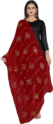 Cloric Fashion Chiffon Embroidered, Embellished Women Dupatta