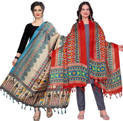 Kemza Cotton Silk Printed Women Dupatta