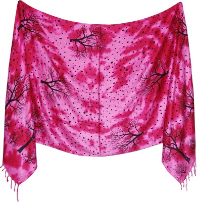 PinkFly Satin Blend Floral Print Women Dupatta