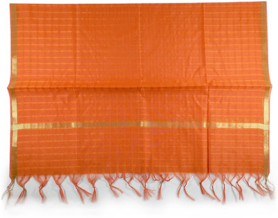 Khalifa Silks Silk Blend Striped Women Dupatta