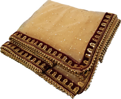 Radha Rang Wedding & Bridal Dupatta Net Embellished, Embroidered Women Dupatta