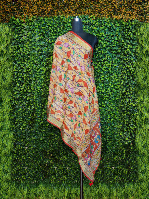kaizen International Linen Blend Printed Women Dupatta
