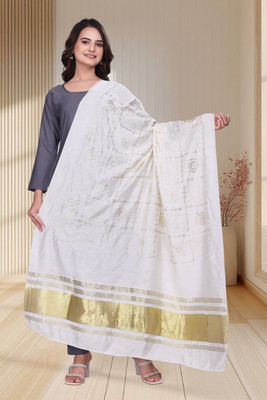DHarmkul Sales Art Silk Embroidered Women Dupatta