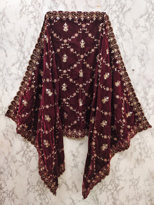 Samrthyafashion Velvet Embroidered Women Dupatta