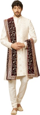 MANYAVAR Velvet Floral Print Men Dupatta