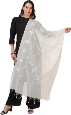 A R SILK Cotton Blend Embroidered Women Dupatta
