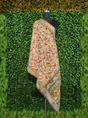 kaizen International Linen Blend Printed Women Dupatta
