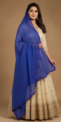 Pinkthread Cotton Blend Solid Women Dupatta