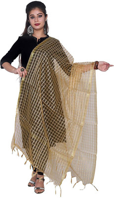 SKANDU Net Checkered Women Dupatta