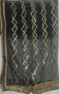 Unique Platform Net Striped Women Dupatta