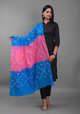 Apratim Silk Blend Checkered Women Dupatta