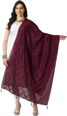 A R SILK DUPATTA HUB Poly Chanderi Self Design Women Dupatta