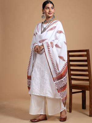 Taavi Cotton Blend Woven Women Dupatta