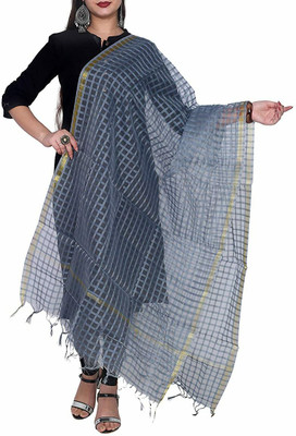 AVINZO Net Checkered Women Dupatta