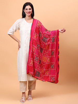 SCHp Cotton Blend Checkered Women Dupatta