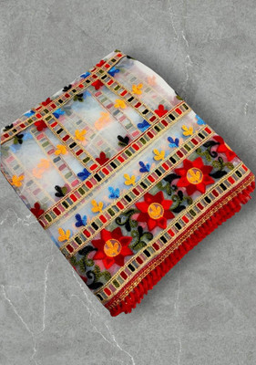 DHARMEE Net Embroidered Women Dupatta