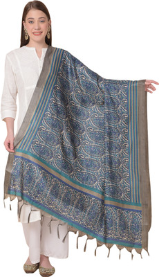 A R SILK DUPATTA HUB Cotton Blend Floral Print Women Dupatta
