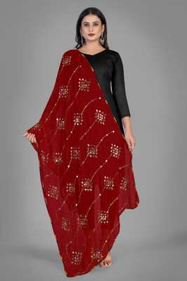 Samayra creations Chiffon Self Design Women Dupatta