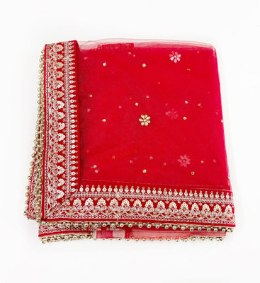 MS CREATIONS Net Embroidered Women Dupatta