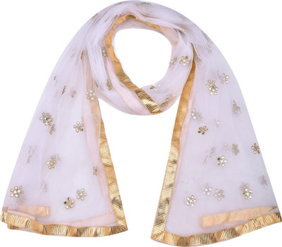 WHITEHEAVEN Net Embellished Women Dupatta