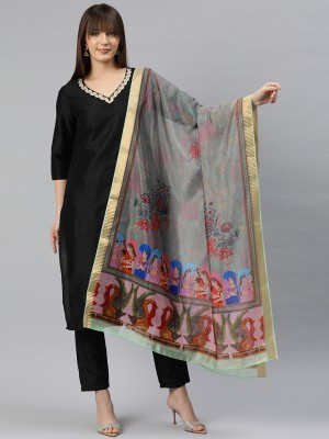 Divastri Silk Blend Floral Print Women Dupatta