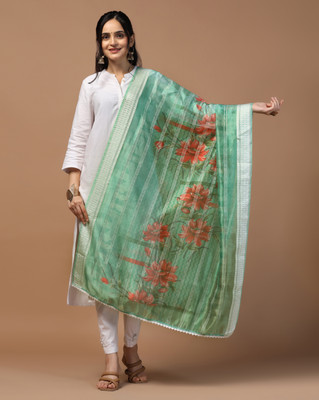 kaizen texo fab Silk Blend Printed Women Dupatta
