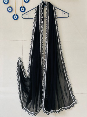 DHRUVISH Chiffon Self Design Women Dupatta