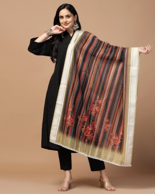 SEIKETSU Silk Blend Floral Print Women Dupatta