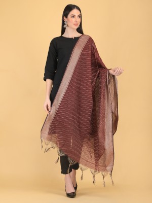 LIVVIE Cotton Silk Woven Women Dupatta