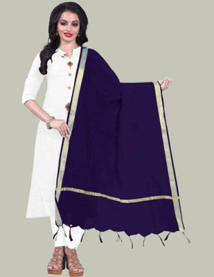 Draxstarr Cotton Silk Solid Women Dupatta