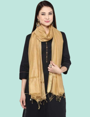 Draxstarr Cotton Silk Striped Women Dupatta