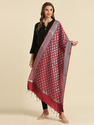 DUPATTA BAZAAR Pure Silk Woven Women Dupatta