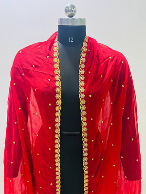 SHOPPTIONS ENTERPRISE Georgette Embroidered Women Dupatta