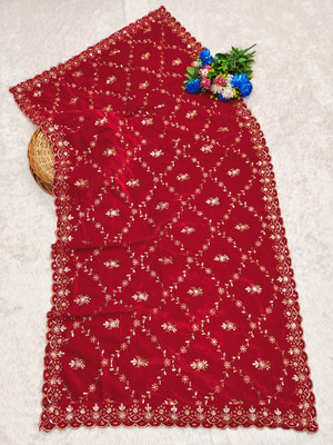 tathastufab Velvet Embroidered Women Dupatta
