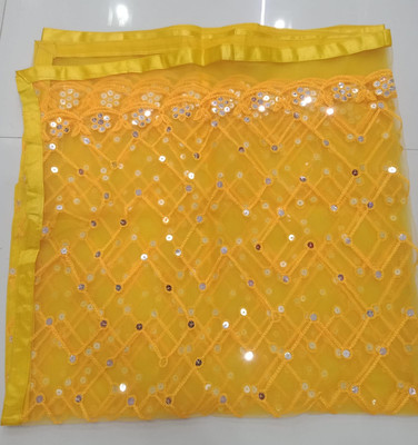 duppatta Net Embellished, Solid Women Dupatta