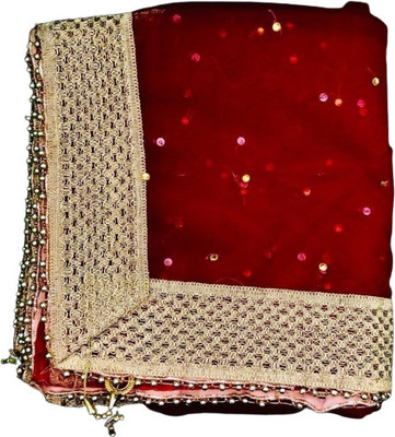APNA KAPDA BAZAAR Net Embellished Women Dupatta