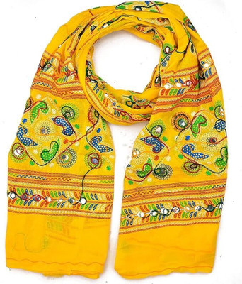 TMT HUB Cotton Blend Embroidered, Embellished Women Dupatta