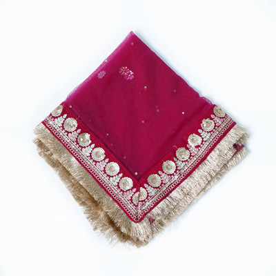 MS CREATIONS Net Embroidered, Embellished Women Dupatta