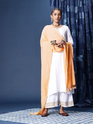 Taavi Cotton Blend Woven Women Dupatta