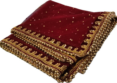 Radha Rang Wedding & Bridal Dupatta Net Embellished, Embroidered Women Dupatta
